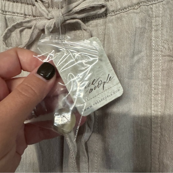 NWT Free People Feelin Good Linen Utility Pant Natural tan pants - Picture 9 of 15